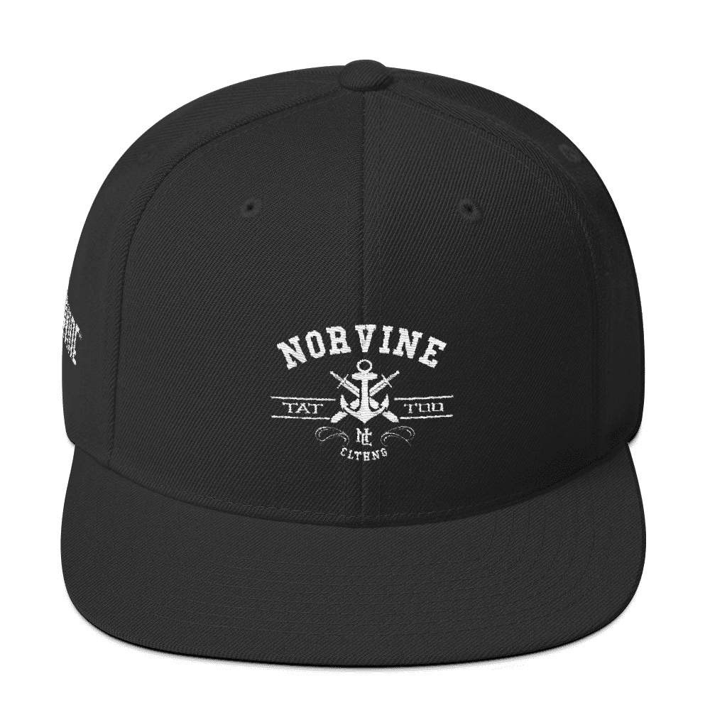 Anchor Black Snapback Hat