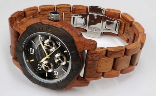Men's Multi-Function Custom Kosso Wooden Watch Black and Wood