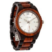 Wilds Men's Custom Engrave Ebony & Rose Wooden Watch