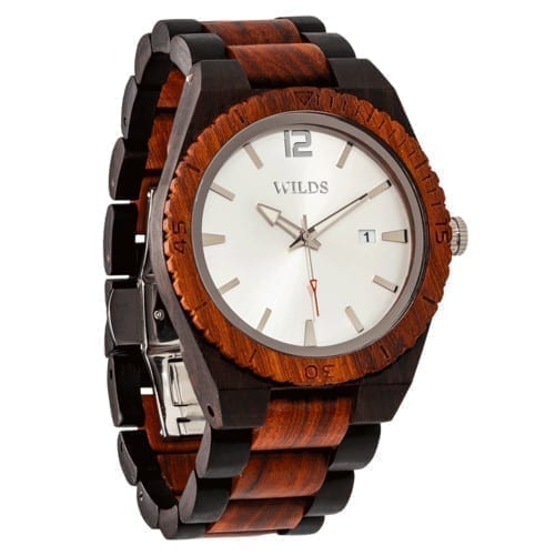 Wilds Men's Custom Engrave Ebony & Rose Wooden Watch
