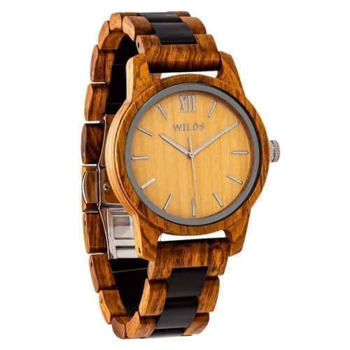 Wilds Men's Handmade Engraved Ambila Wooden Timepiece