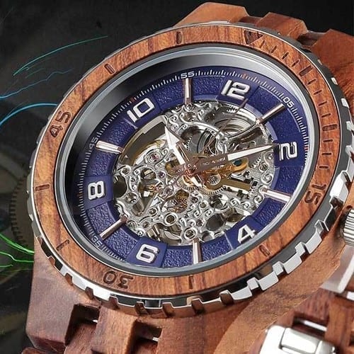 Men's Premium Self-Winding Kosso Wood Watch