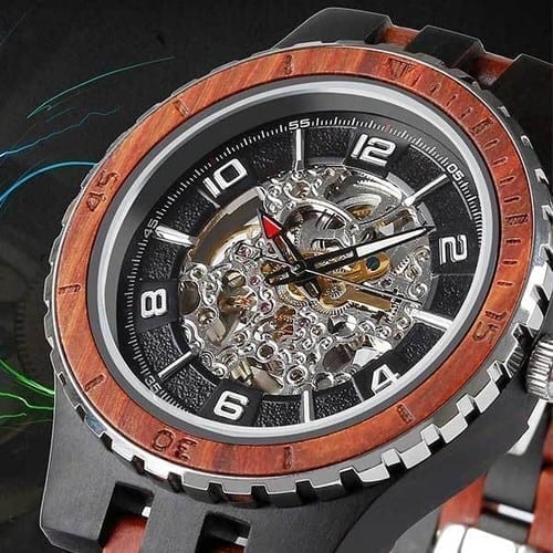Wilds Men’s Premium Self-Winding Ebony Rosewood Watch