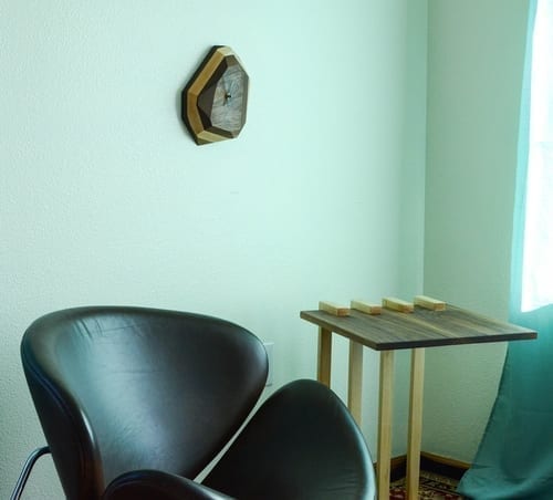 Geometric Wall & Table Clock on Wall