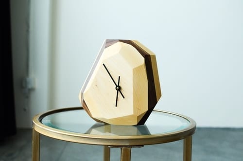 Geometric Wall & Table Clock on Table