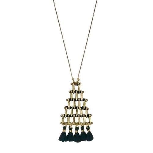 Long Gold Pyramid Necklace