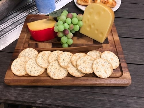 Cheese Board with Crackers, Grapes and Cheese