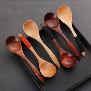 6PC Coffee Spoon Wooden Spoon Bamboo Kitchen Cooking Utensil Tool Soup Tea Spoon