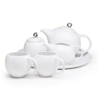 EVA 6-Piece Tea Set - White Porcelain