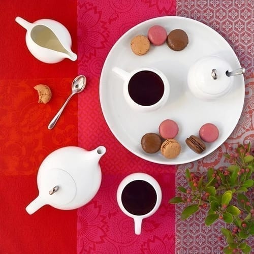 Tea Set on Table with Cookies