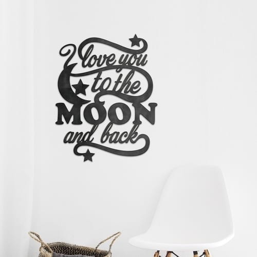 Love You to the Moon and Back Metal Wall Art