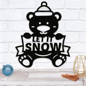 Let It Snow Bear – Metal Wall Art/Decor