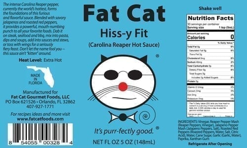 Fat Cat "Hiss-y Fit" Carolina Reaper Hot Sauce