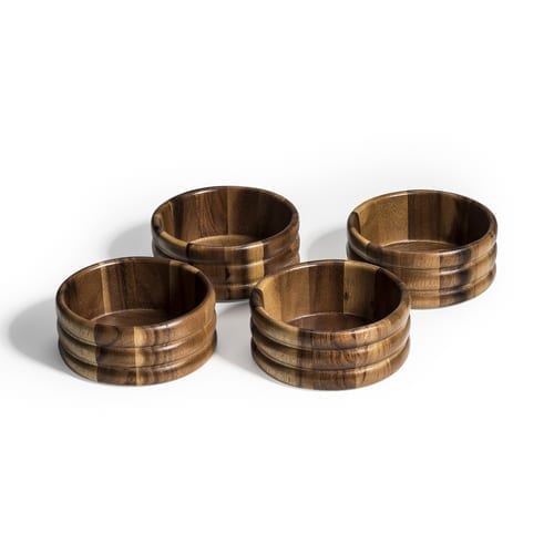 Acacia Wood Individual Salad Bowl x 4