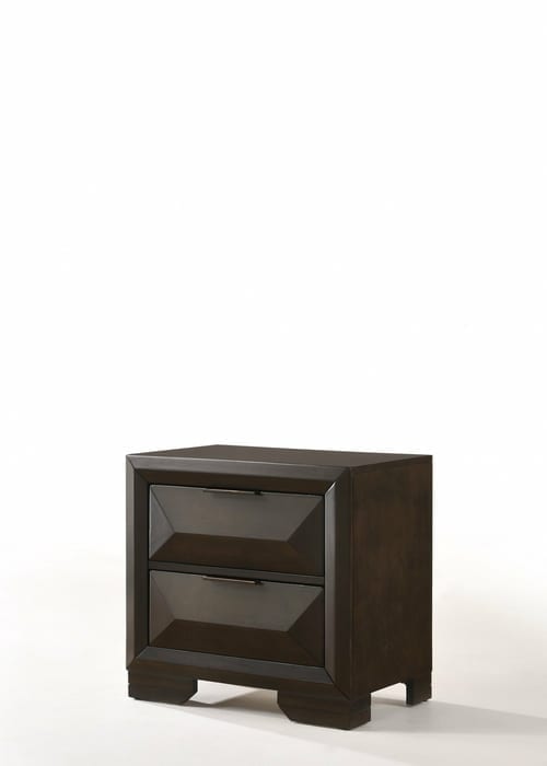 Espresso Rubber Wood Nightstand