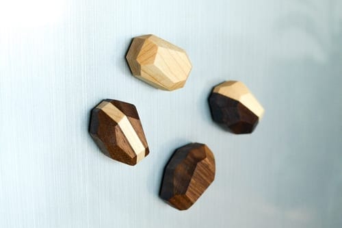 Geometric Wooden Magnets (Set of 4)