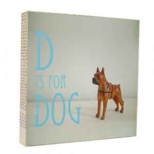D is for Dog 5x5 Art Block