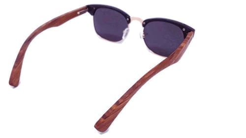 Real Walnut Wood Club Style Sunglasses, Polarized, Handcrafted