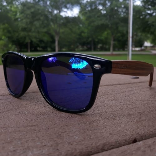 Zebrawood Sunglasses with Blue Polarized Lenses