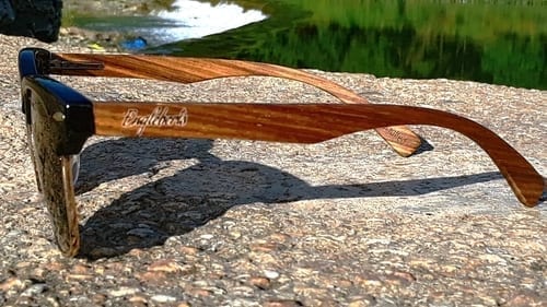 Real Walnut Wood Club Style Sunglasses, Polarized, Handcrafted