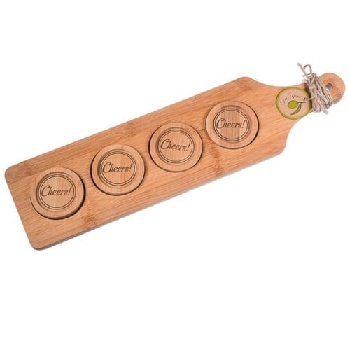 "Cheers!" Beer Flight - Tasting Paddle with Coasters