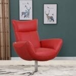 43" Red, White or Black Contemporary Leather Lounge Chair