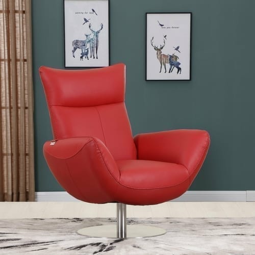 43" Red, White or Black Contemporary Leather Lounge Chair