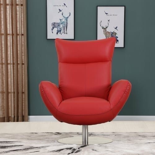 43" Red, White or Black Contemporary Leather Lounge Chair