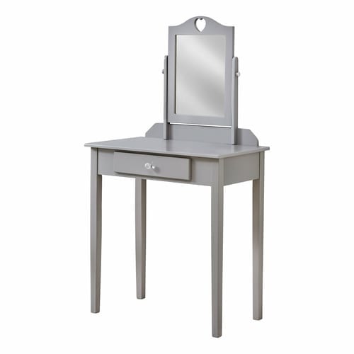 Grey Vanity Mirror and Storage Drawer