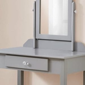 Grey Vanity Mirror and Storage Drawer