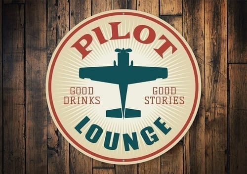 Pilot Drinks Lounge Hangar Sign