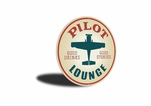 Pilot Drinks Lounge Hangar Sign