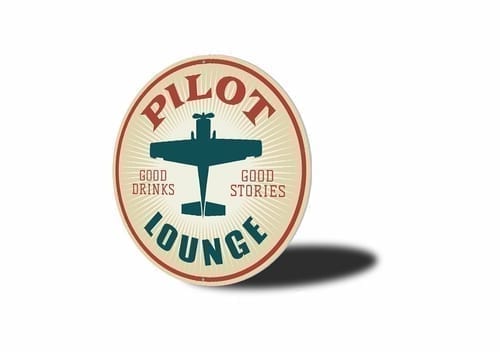 Pilot Drinks Lounge Hangar Sign