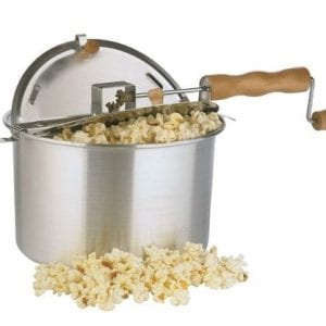 Whirley Pop Aluminum Stove Top Popcorn Popper 16.5 in. 6 qt. Silver