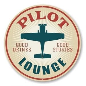 Pilot Drinks Lounge Hangar Sign
