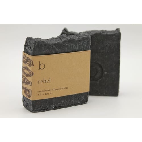 Rebel Soap - Sandalwood + Bourbon Scented Charcoal soap with Pumice