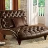 2-Tone Brown PU Upholstery Wood Couch
