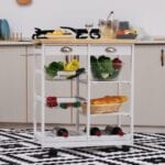 HOMCOM Rolling Kitchen Island Trolley Serving Cart