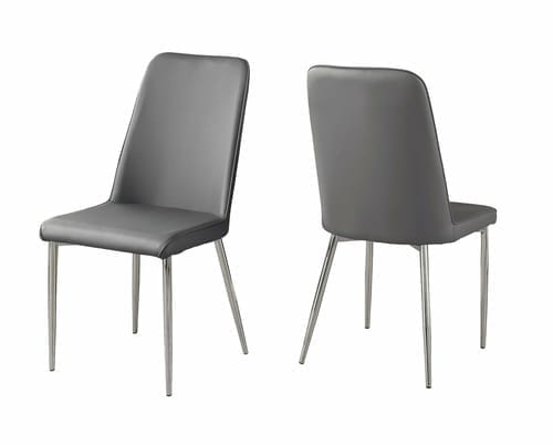 White or Black Foam Metal Leather Look Dining Chairs 2pcs