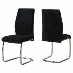 Two Velvet Chrome Metal and Foam Dining Chairs
