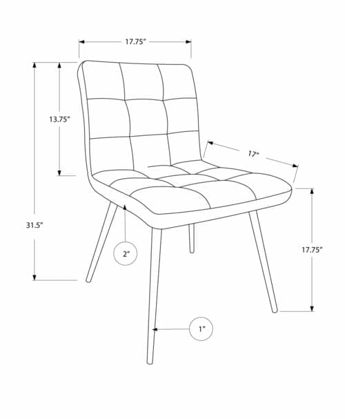 47" x 37" x 63" White Foam Metal Polyurethane Leather Look Dining