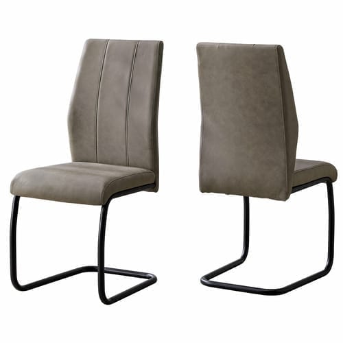 Two Fabric Black Metal and Polyester Dining Chairs