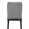 Light Gray Linen Upholstered Seat and Oak Wood Side Chair