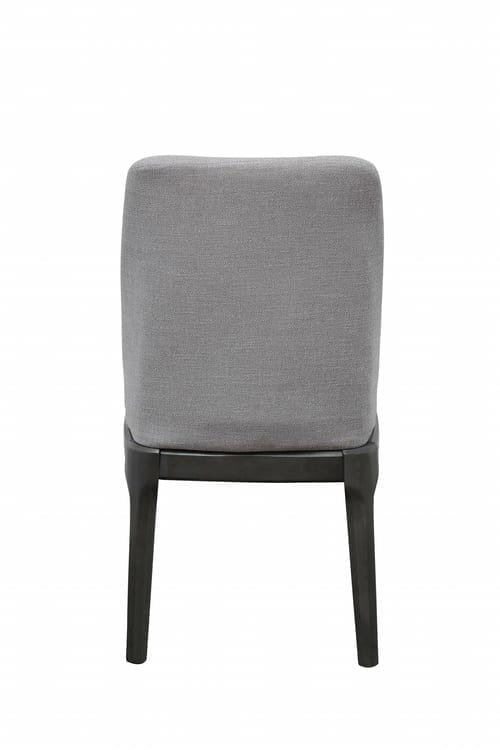 Light Gray Linen Upholstered Seat and Oak Wood Side Chair