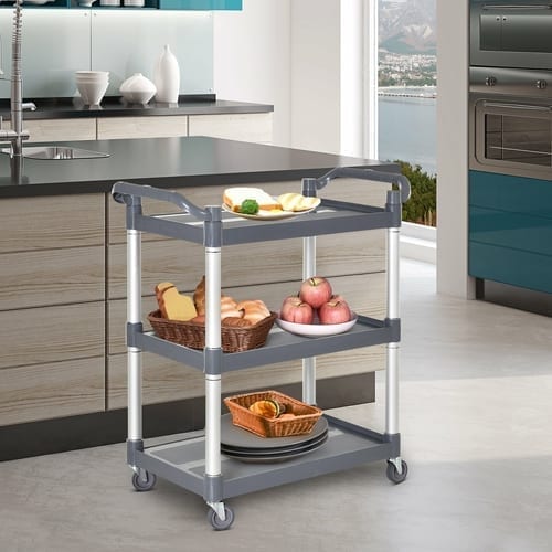 HOMCOM 3-Tier Rolling Storage Kitchen Trolley