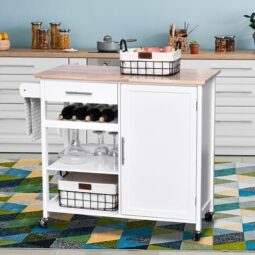 HOMCOM Kitchen Trolley Serving Cart