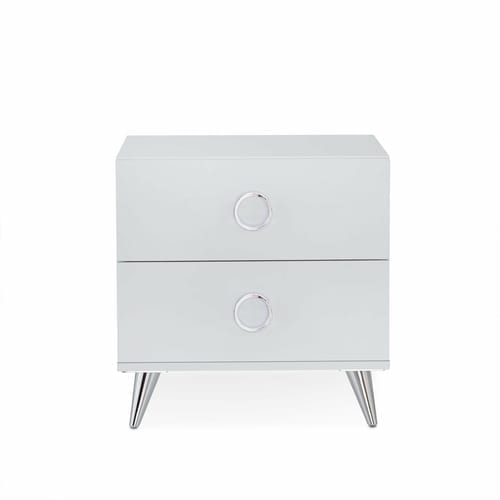 White Wood Rectangular Night Stand