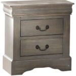 15.67" X 21.65" X 23.54" Antique Gray Wooden Nightstand