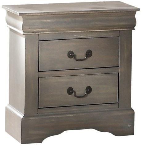 15.67" X 21.65" X 23.54" Antique Gray Wooden Nightstand