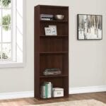 11.75" x 24.75" x 71.25" Cherry 5 Shelves  Bookcase